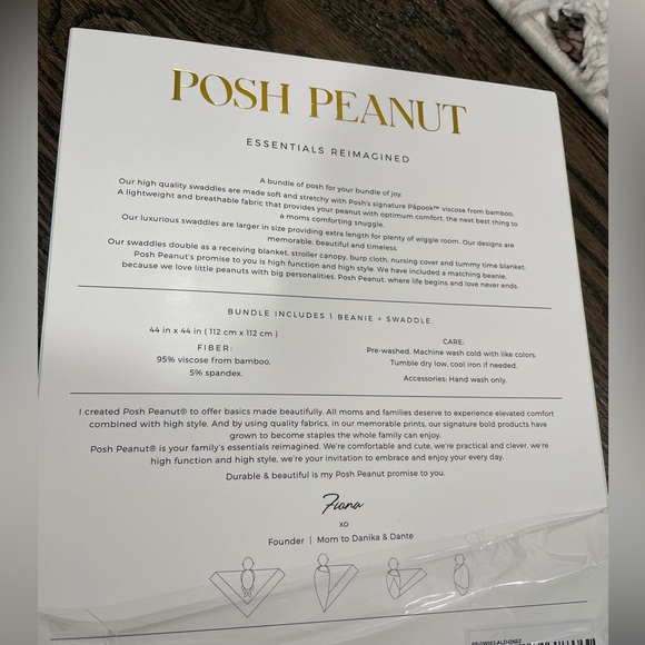 New Posh Peanut | Aldona Infant Swaddle & Headwrap Set - Picture 4 of 4